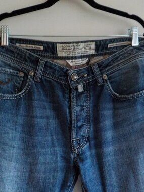 Jacob Cohen Mens Tailored Jeans - Size 33 X 30 - Blue Italian Denim (2537)